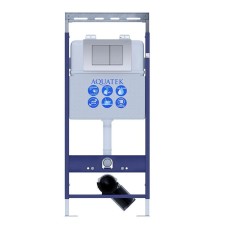 Инсталляция для унитаза Акватек Easy Fix INS-0000009 с кнопкой KDI-0000011 матовый хром