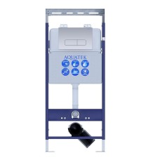 Инсталляция для унитаза Акватек Easy Fix INS-0000009 с кнопкой KDI-0000014 матовый хром