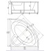 Акриловая ванна Акватек 155х155 POL2-0000041