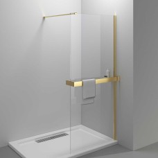 Душевая перегородка Vincea Walk-In HR 80х200 VSW-4HR800CLG брашированное золото, стекло прозрачное
